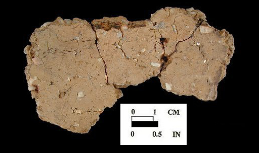 Wolfe Neck interior surface of mended body sherds, from the Wessel site 18CA21/548.